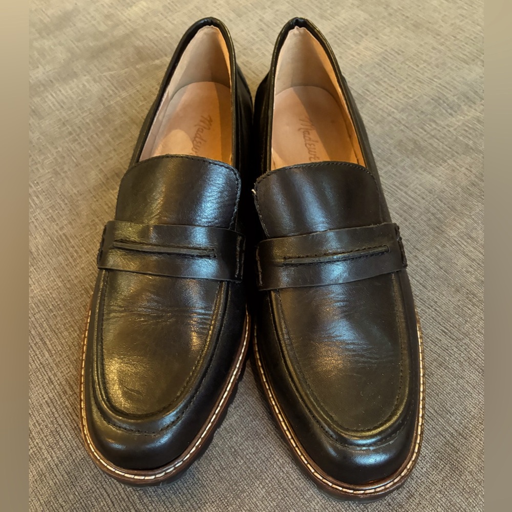 Madewell  Black Leather Loafers wmns 9.5